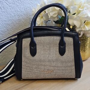 Kate Spade Like NEW Knott Canvas And Pebbled Leather Mini Satchel